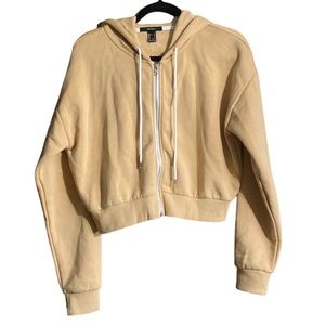 Forever 21 Beige/Salmon Zip-Up Hoodie Womens’ Size L